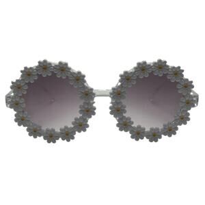 6194 | Round White Flower Novelty Sunglasses